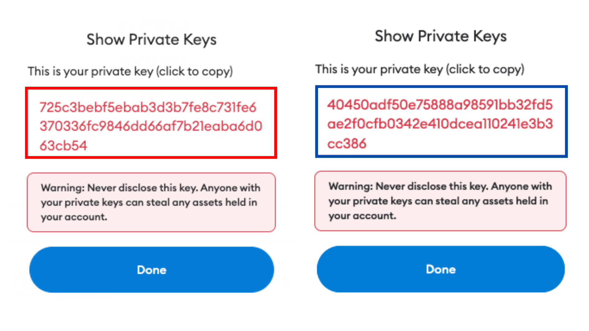 Private keys