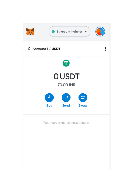 USDT or tether token in MetaMask